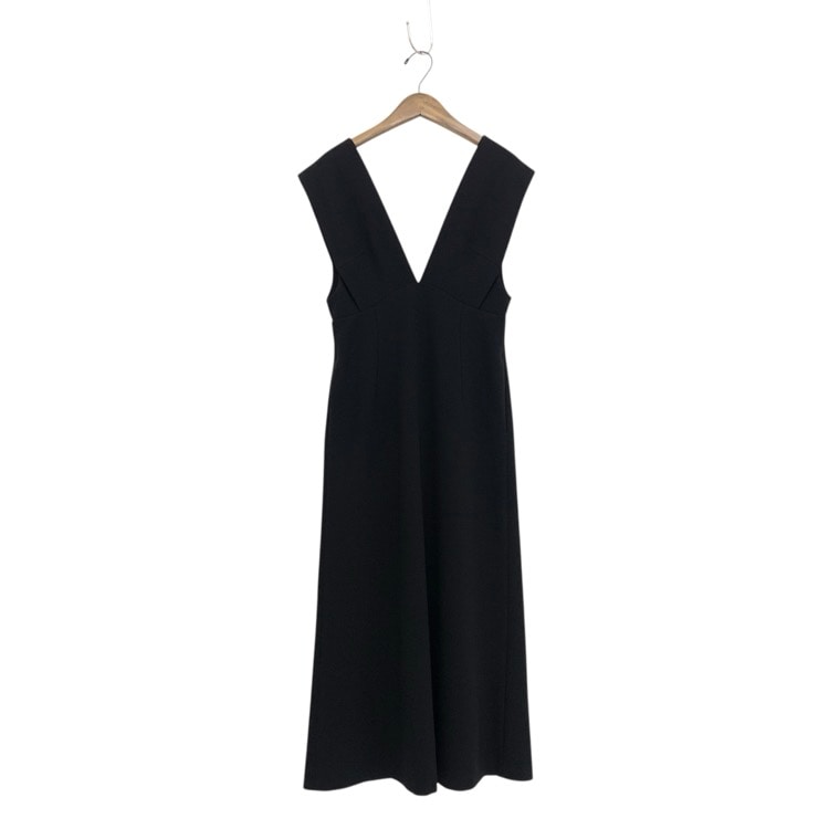 Mame Kurogouchi マメクロゴウチ V Neck Sleeveless Dress Vネックワンピース ブラック 1 MM21PF-DR717