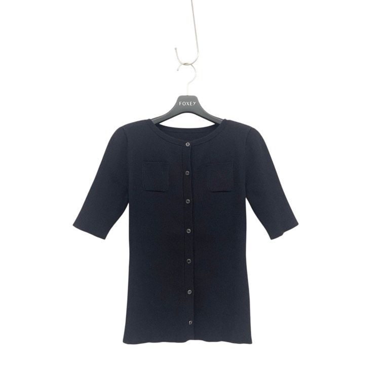 FOXEY フォクシー トレヴィ カーディガン ミッドナイトブルー 38 44629-KAJOE