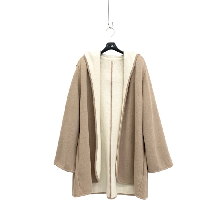 FOXEY フォクシー ハーフトーン カーディガン コットン・カシミヤ ベージュ ホワイト F 37651-KACFN401L0