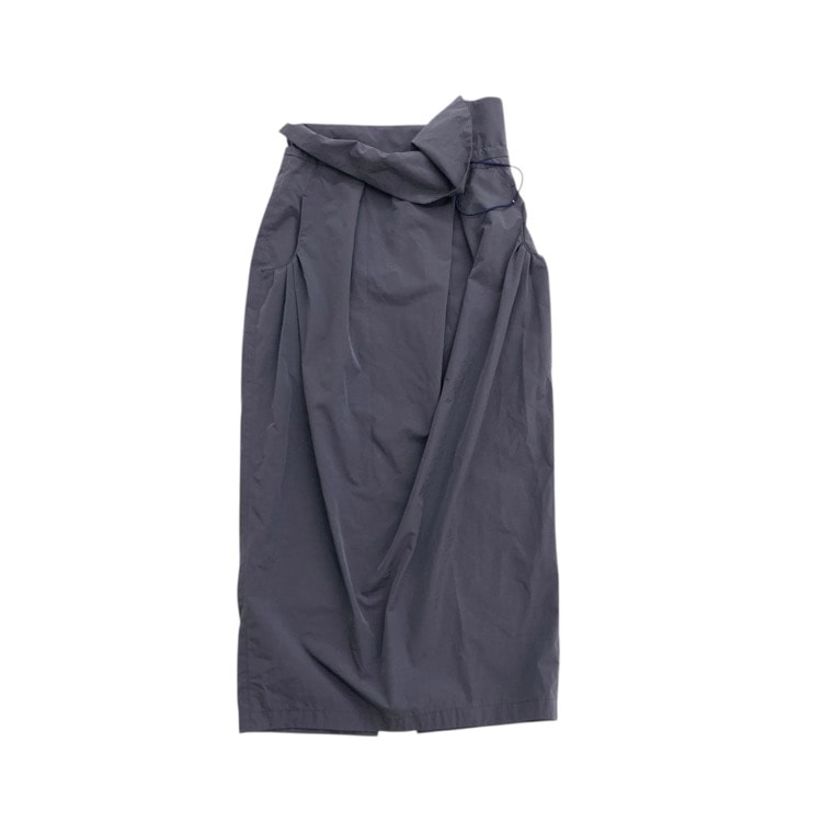 2025SS Mame Kurogouchi マメクロゴウチ Split Yarn High Waisted Drawstring Skirt スプリットヤーンハイウエストドロースカート ネイビー 1 MM25SS-SK015