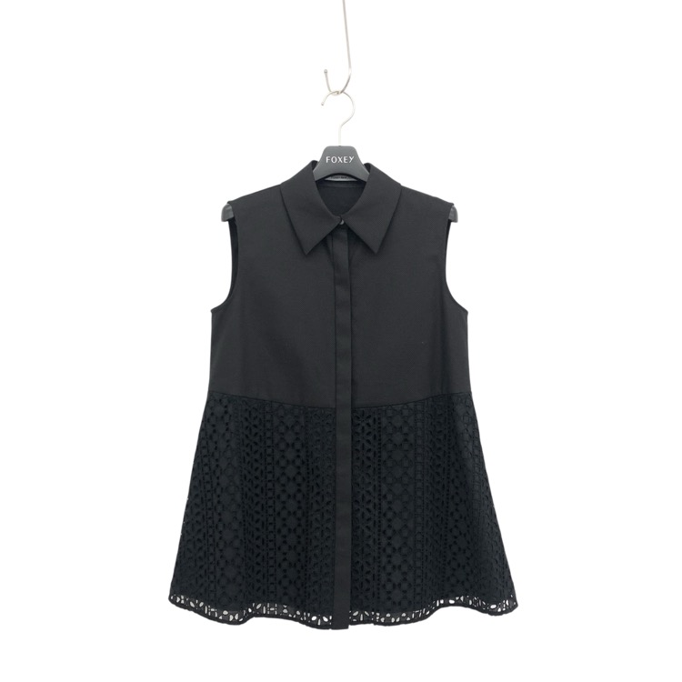 FOXEY NEWYORK フォクシー ブラウス イングリッシュガーデン ブラック 38 44223-NSTOE