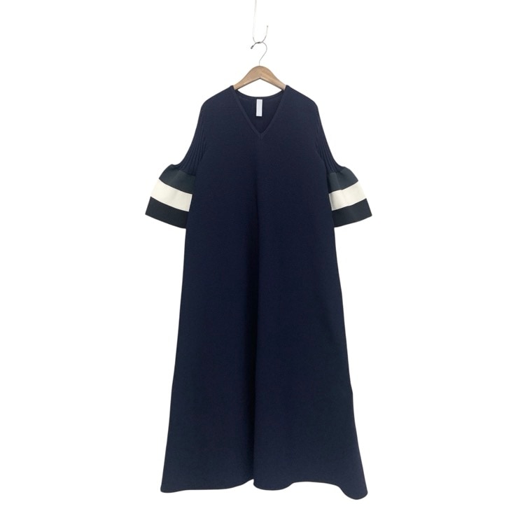 CFCL シーエフシーエル POTTERY SHORT BELL SLEEVE FLARE DRESS ポッタリーフレアニットワンピース シャドーグレーマルチ 3 CF007KH049