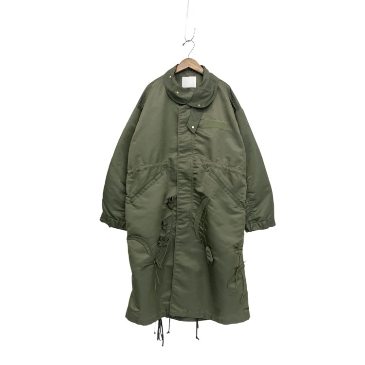 2026SS Mame Kurogouchi マメクロゴウチ Nylon Twill 3D Embroidery Mods Coat チューリップ刺繍ナイロンモッズコート カーキ 2 MM26SS-CO053
