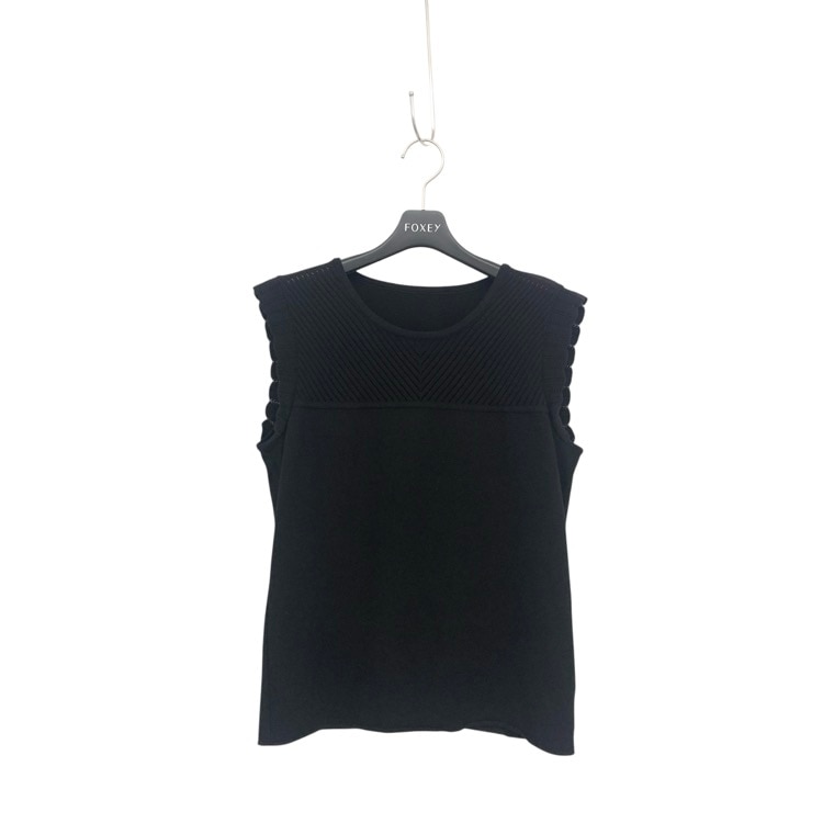 FOXEY フォクシー ニットトップ ラッフルトリムトップ ブラックブラック 40 39902-KATFZ