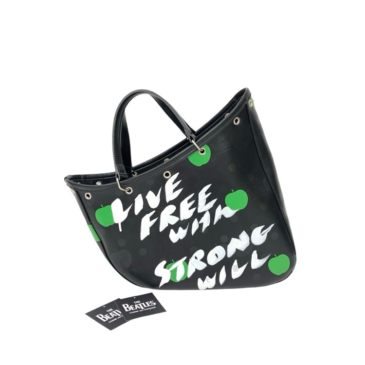 COMME des GARCONS×The Beatles コムデギャルソン ビートルズ LIVE FREE with STRONG WILL メッセージボートバッグ 青山店限定 ブラック VZ-K250-051-1-1