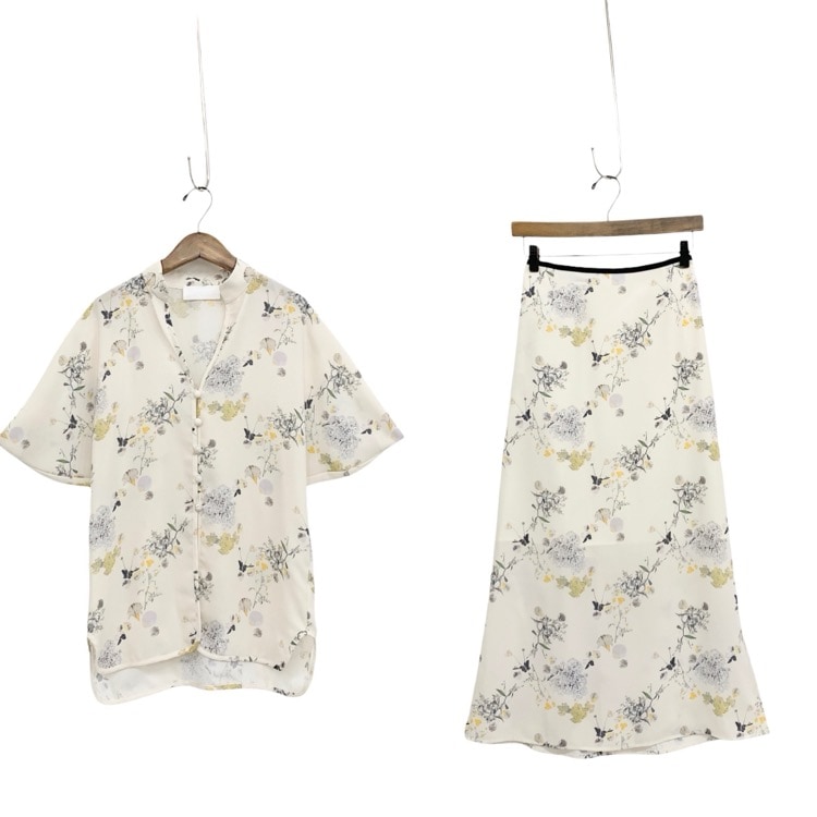 Mame Kurogouchi マメクロゴウチ Flower Printed Blouse/Flower Printed Skirt マルチ 1 MM20PS-SH702/MM20PS-SK703