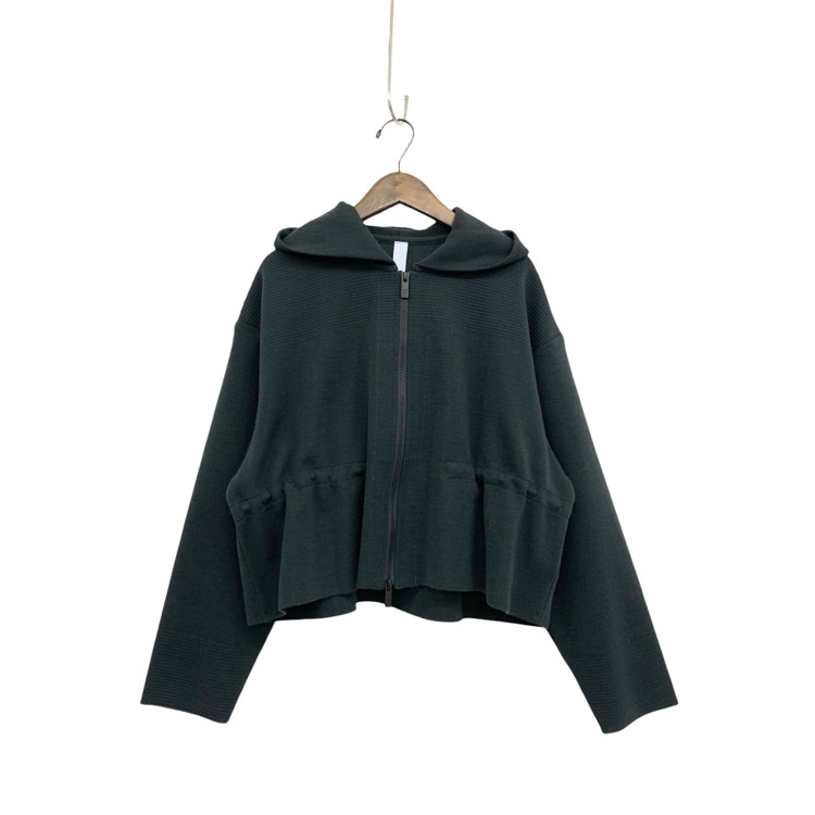 2025AW CFCL シーエフシーエル TW MILAN CROPPED HOODIE JACKET ミラノリブニットフーディジャケット パーカー スモーキーブラック 3 CF010KC127JP00