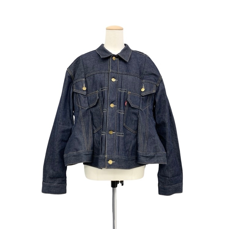 2025SS sacai×Levi's サカイ WOMEN’S DENIM JACKET リーバイスコラボ デニムジャケット ネイビー 2 25-07781