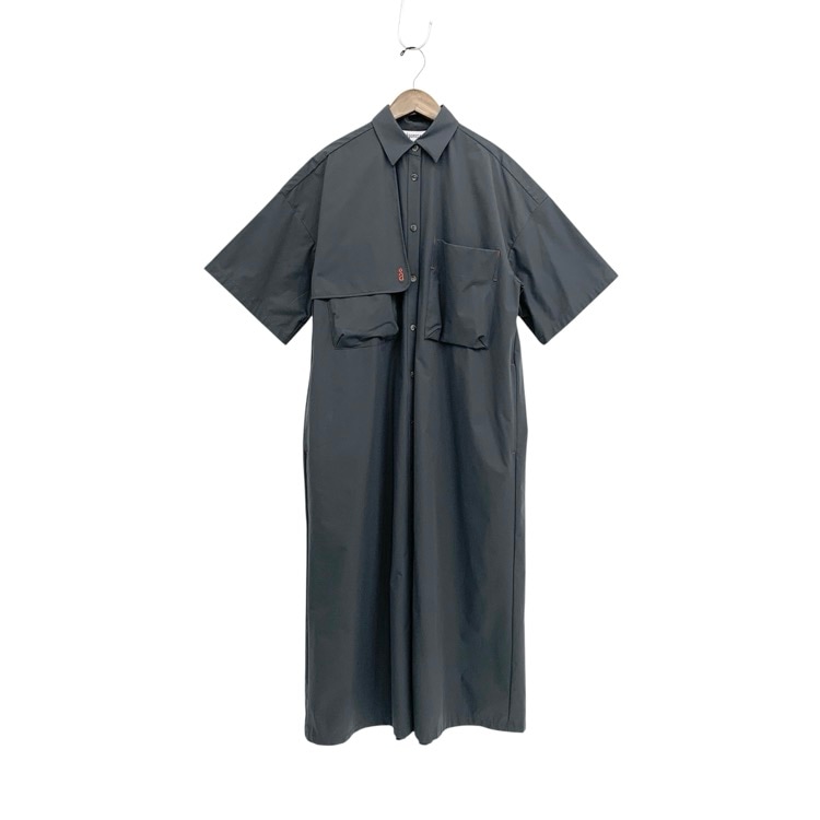 未使用品 nagonstans ナゴンスタンス half-sleeves shirt-dress ハーフスリーブシャツドレスワンピース セメント S 470HA433-0270