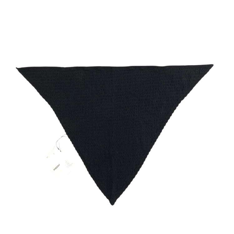 未使用品 2025SS PHEENY フィーニー Cotton shirring scarf コットンシャーリングスカーフ ブラック ONE PS25-AC02