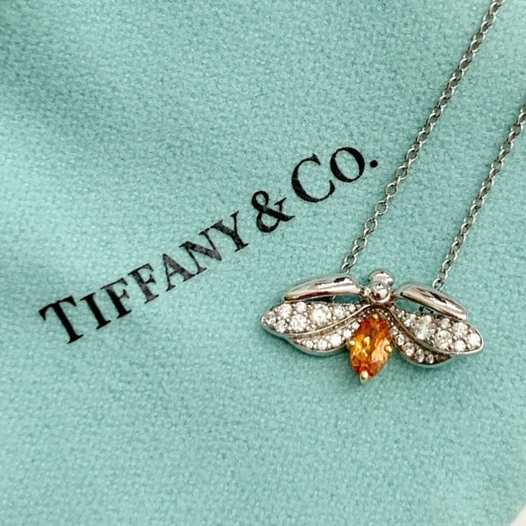 Tiffany & Co. ティファニー ファイヤーフライ ミディアム ペンダント PT900 K18 ガーネット