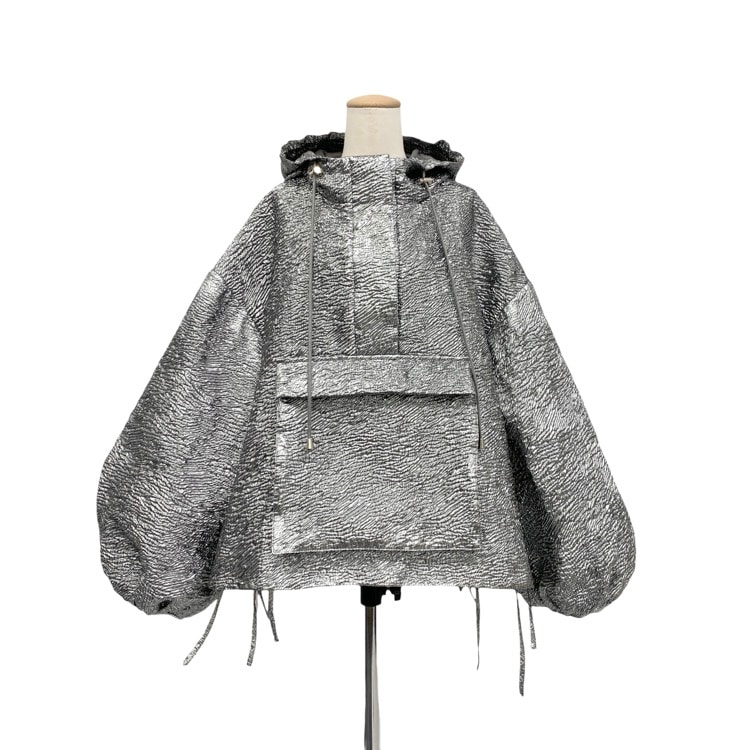 2025SS CECILIE BAHNSEN セシリーバンセン ORION JACKET メタリックアノラックジャケット シルバー 8 4.24OTW21005