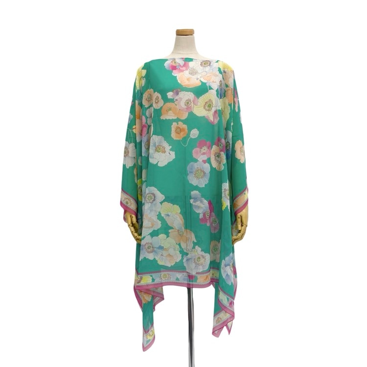 LEONARD PARIS 2026SS レオナール インポート ポンチョ ターコイズ F P62F721144