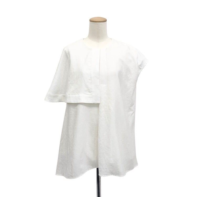 ENFOLD エンフォルド FRONT-TACK PULLOVER フロントタックプルオーバーブラウス ホワイト 38 300GS830-1890