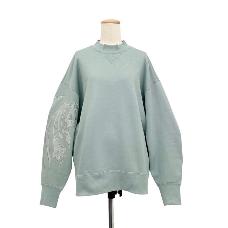 未使用品 2026SS Mame Kurogouchi マメクロゴウチ Floral Embroidery Oversized Sweat Top 草花刺繍オーバーサイズスウェット 1 MM26SS-JS084