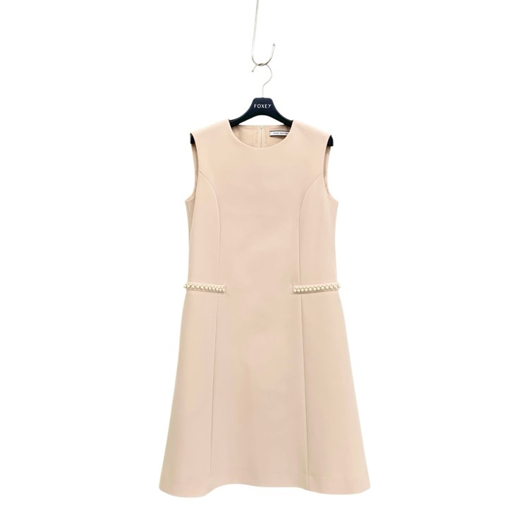 FOXEY NEWYORK フォクシー ヴァネス ドレス パール装飾 プリンセスローズ 40 44207-NSOOE