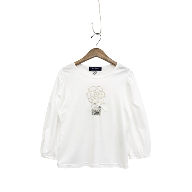 M'S GRACY エムズグレイシー 香水瓶 7分 スリーブ カットソー ホワイト 38 615116