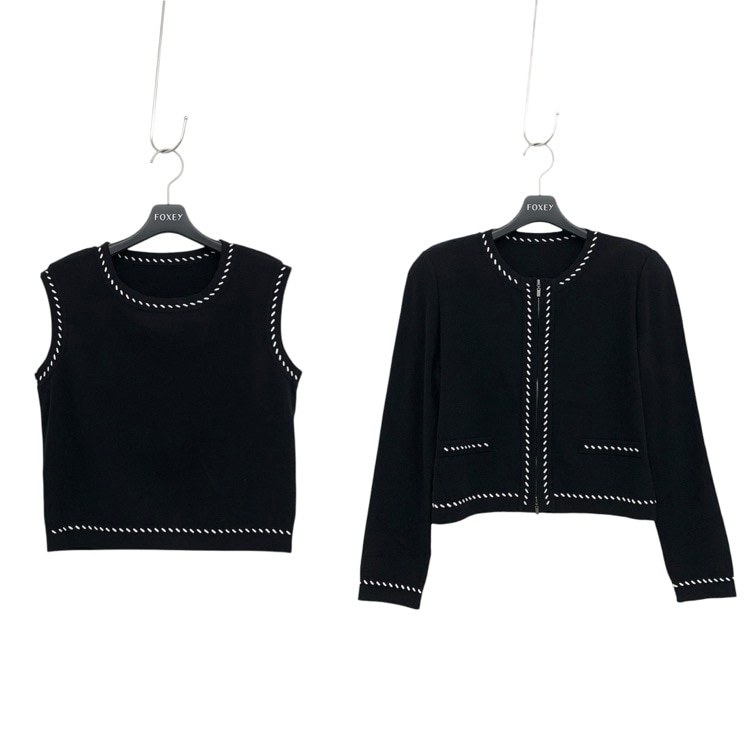 FOXEY フォクシー ニットトップ レオニー アンサンブル ブラックブラック 38/38 44701-KSTOE/44397-KSJOE