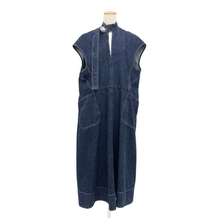 HARUNOBUMURATA ハルノブムラタ LAURA / Round Shape Sleeveless Denim Dress デニム ワンピース ブルー 34 HM26S487-DUC01