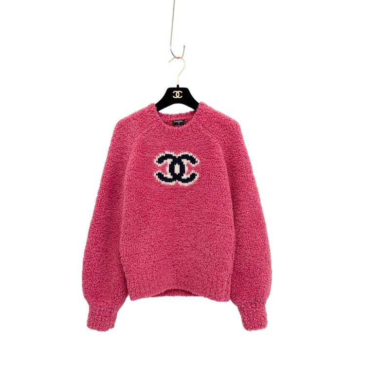 CHANEL シャネル プルオーバー CCマーク ウール トップス ブライトピンク 34 P62563K48070