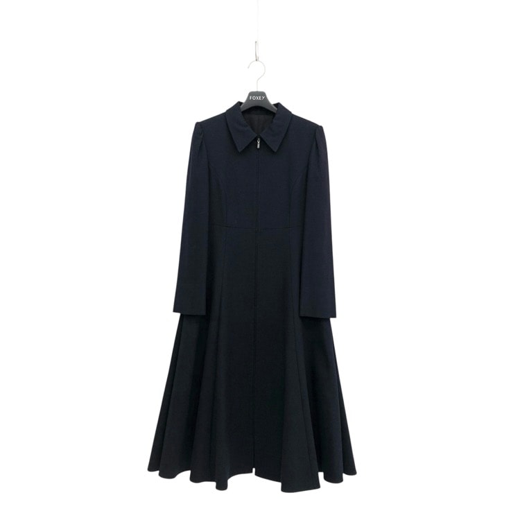 FOXEY NEWYORK フォクシー ドレス ノヴェッラ ワンピース ウール混 ミッドナイトブルー 40 43292-NSOOX
