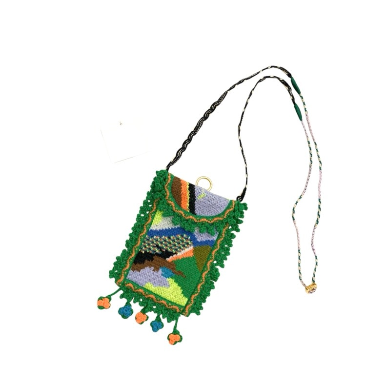 Mame Kurogouchi マメクロゴウチ Mountainscape Knitted purse マウンテンスケープ ニットショルダーバッグ グリーン 1 MM22FW-AC303