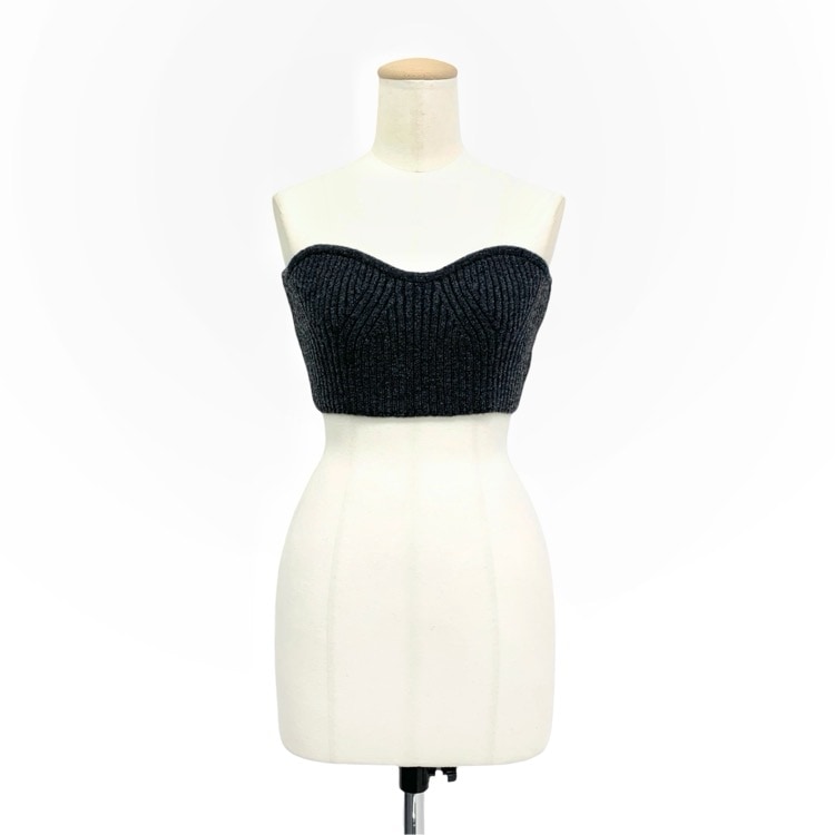 PHEENY フィーニー Extra fine lambs bustier ウール グレー F PA25-KT02