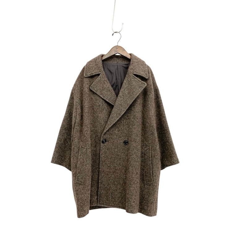 WIRROW ウイロウ SHETLAND TWILL MIDDLE OVER COAT ウール ダークブラウン 1