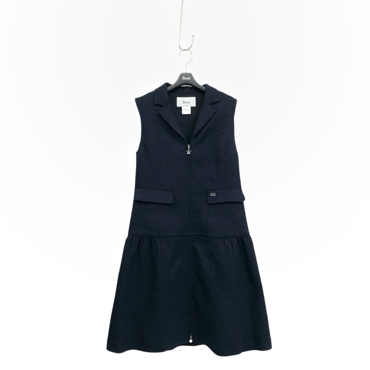 Rene ルネ ジップアップ ドレス ジレ ネイビー 36 6516330