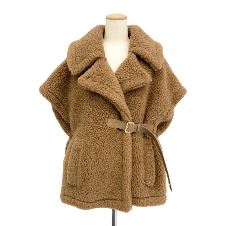 MaxMara マックスマーラ NEWABAVO テディベア ケープ キャメル SM 23473616336