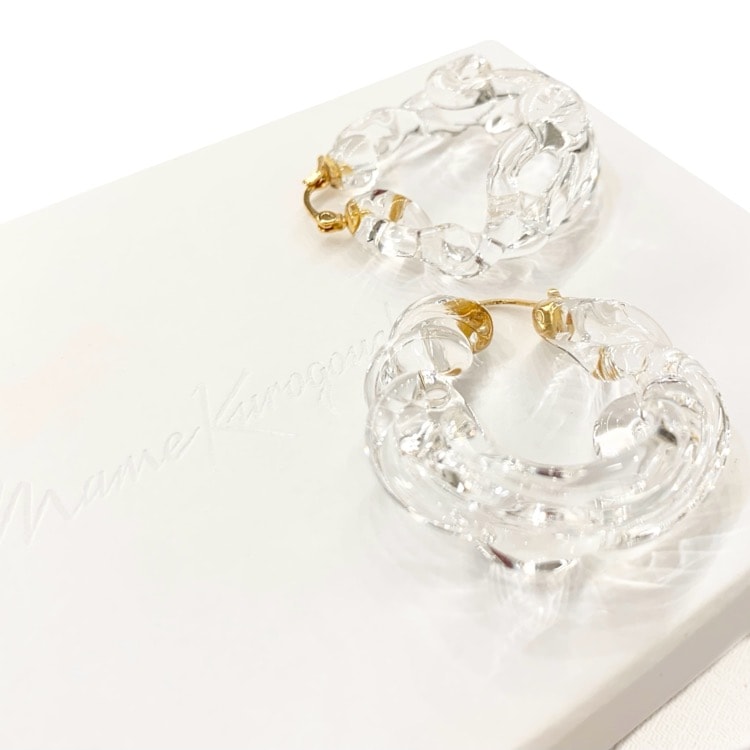 Mame Kurogouchi マメ クロゴウチ Glass Earrings ガラスピアス クリア 1 MM22FW-AC315