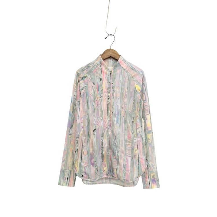 Mame Kurogouchi マメクロゴウチ Marble Print Long Sleeve Zip Rashguard マーブルプリント ジャージートップ ラッシュガード