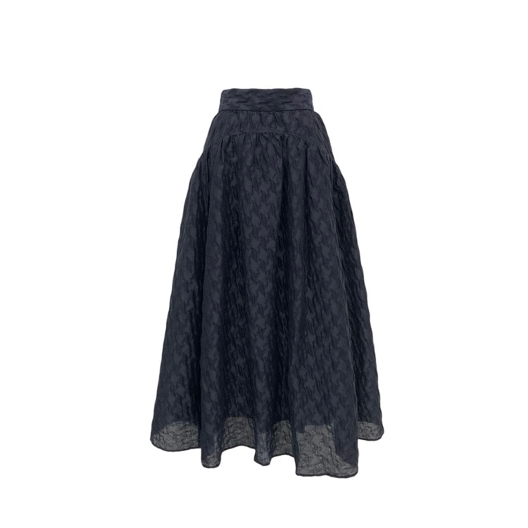 SHE Tokyo シートーキョー Suzy ジャガード フレアスカート ネイビー ブラック 34 S-SK-249