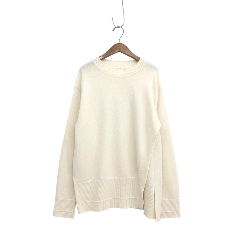 LOHEN ローヘン SIDE SLIT KNIT ウール・カシミヤ サイドスリットニット ホワイト F LH25W-KN064