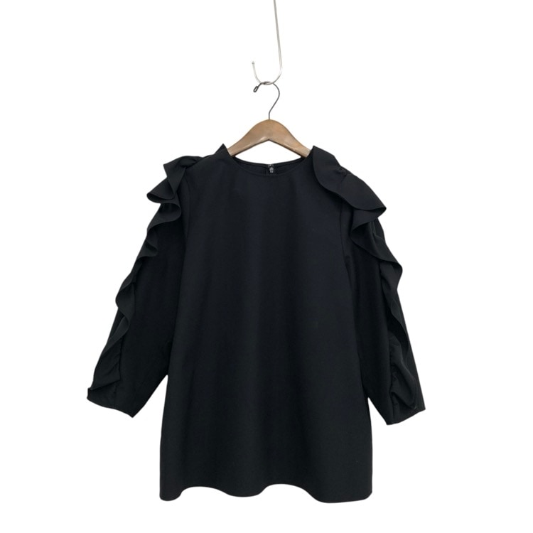 LOHEN ローヘン ワイドラッフルブラウス ブラック F LH22A-BL036