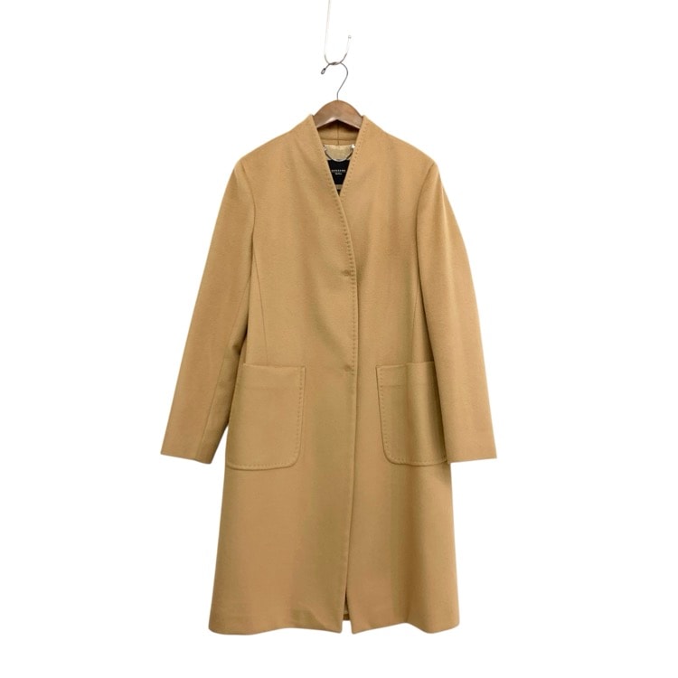 Weekend MaxMara マスタードイエロー　コート WEEKEND Max Mara マックスマーラ ノーカラーウールコート ベージュ 40