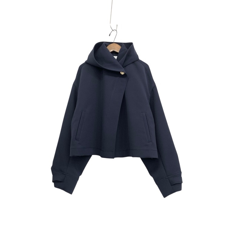 deres デレス ネイビー ショートコート deres デレス Violetta switch neck feather short coat スウィッチ