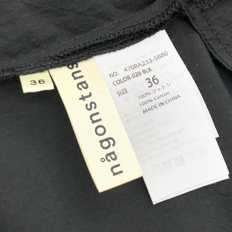 nagonstans ナゴンスタンス オーバーサイズシャツ ワンピース ブラック 36 470BA233-5880