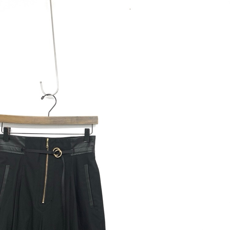 Mame Kurogouchi マメクロゴウチ High Waisted Chino Wide Trousers ハイウエストトラウザー ベルトデザインパンツ 1 MM21PF-PT705