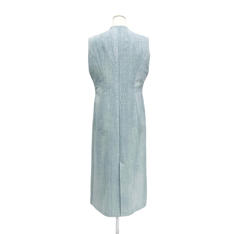 未使用品 2024SS Mame Kurogouchi マメクロゴウチ Unlevel Dyeing Sleeveless Jacket ムラ染めノースリーブジレ ブルー 2 MM24SS-JK037