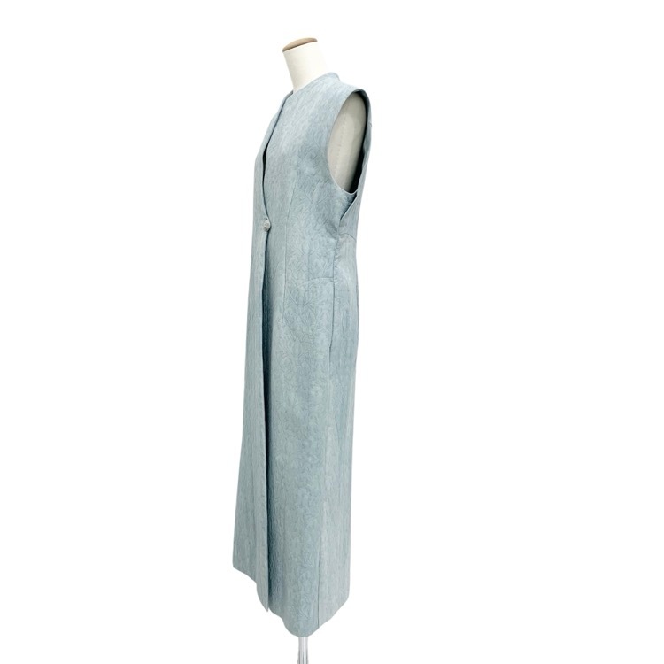 未使用品 2024SS Mame Kurogouchi マメクロゴウチ Unlevel Dyeing Sleeveless Jacket ムラ染めノースリーブジレ ブルー 2 MM24SS-JK037