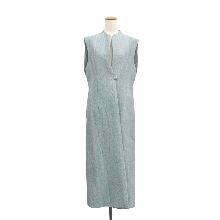 未使用品 2024SS Mame Kurogouchi マメクロゴウチ Unlevel Dyeing Sleeveless Jacket ムラ染めノースリーブジレ ブルー 2 MM24SS-JK037