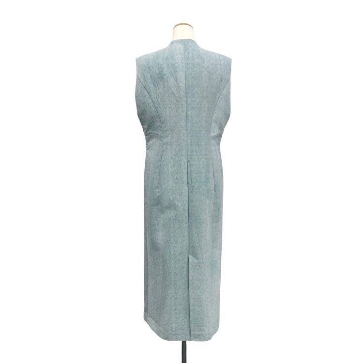 未使用品 2024SS Mame Kurogouchi マメクロゴウチ Unlevel Dyeing Sleeveless Jacket ムラ染めノースリーブジレ ブルー 2 MM24SS-JK037