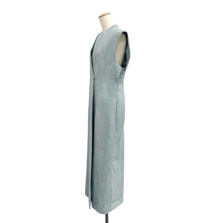 未使用品 2024SS Mame Kurogouchi マメクロゴウチ Unlevel Dyeing Sleeveless Jacket ムラ染めノースリーブジレ ブルー 2 MM24SS-JK037