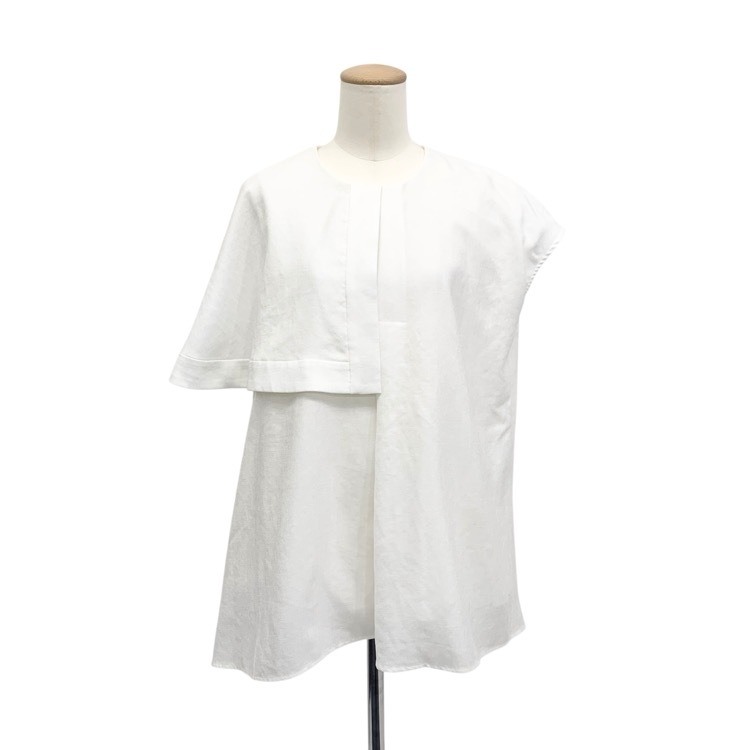 ENFOLD エンフォルド FRONT-TACK PULLOVER フロントタックプルオーバーブラウス ホワイト 38 300GS830-1890