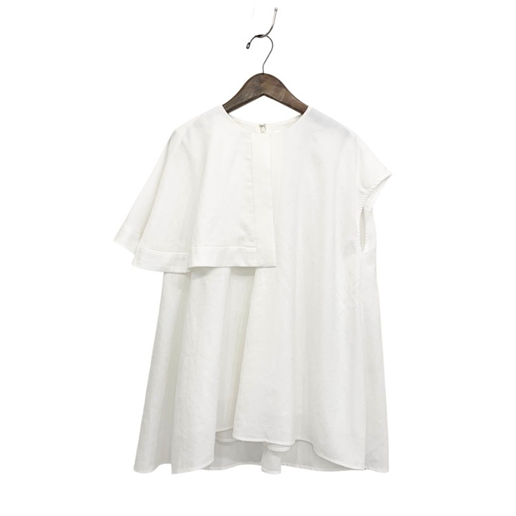 ENFOLD エンフォルド FRONT-TACK PULLOVER フロントタックプルオーバーブラウス ホワイト 38 300GS830-1890