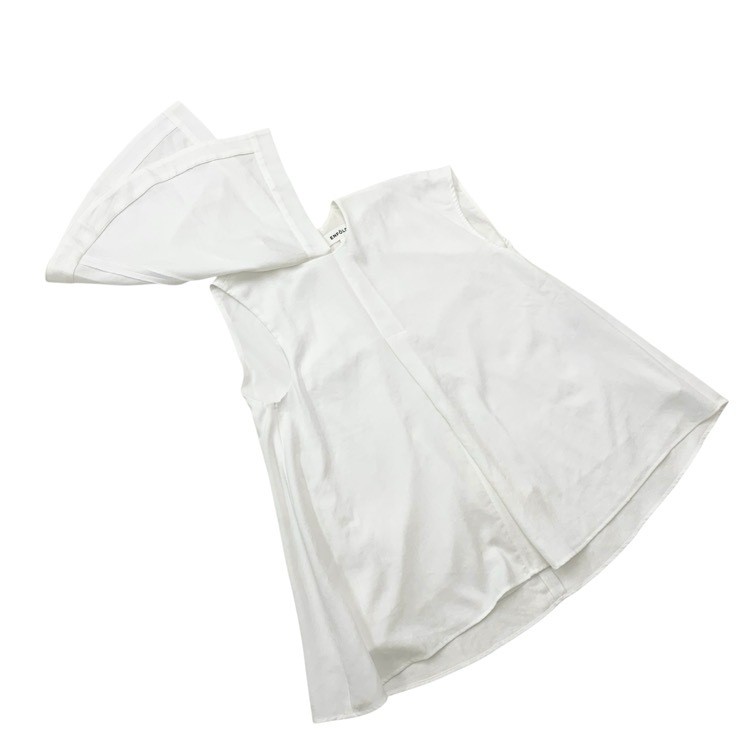 ENFOLD エンフォルド FRONT-TACK PULLOVER フロントタックプルオーバーブラウス ホワイト 38 300GS830-1890