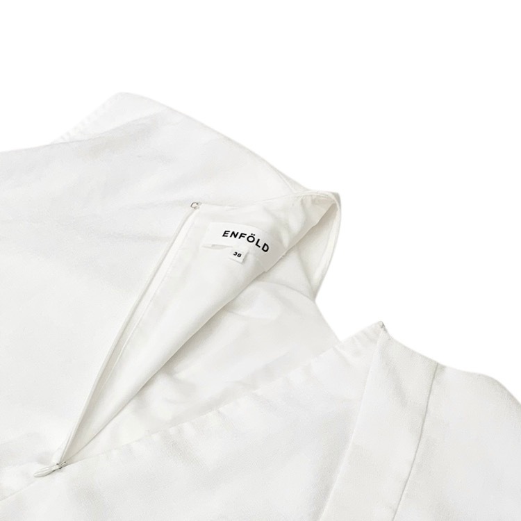ENFOLD エンフォルド FRONT-TACK PULLOVER フロントタックプルオーバーブラウス ホワイト 38 300GS830-1890