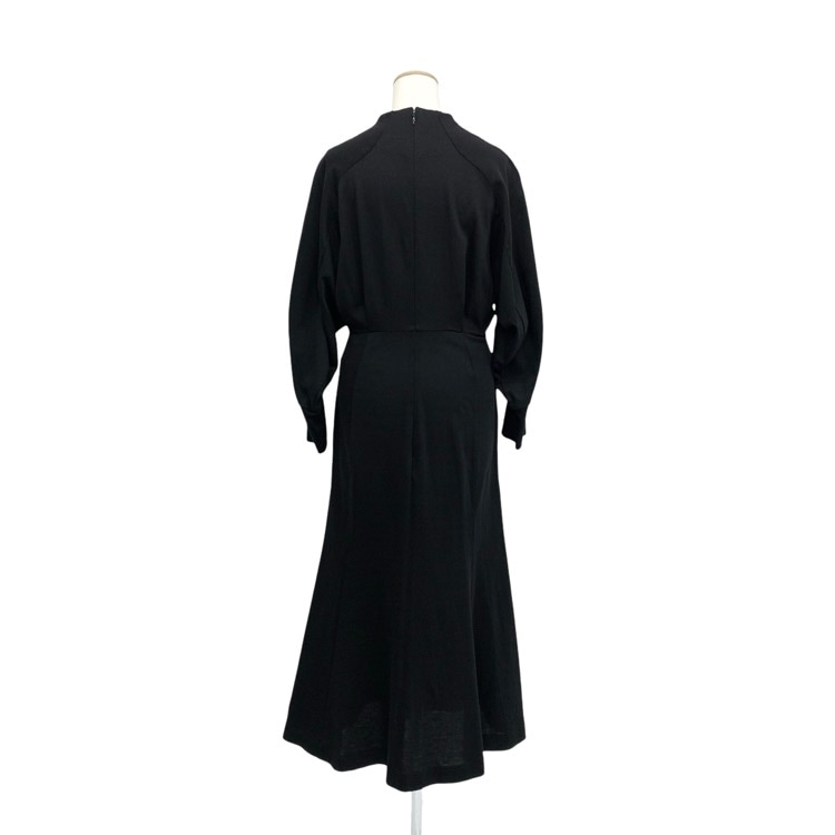 Mame Kurogouchi マメクロゴウチ V-Neck Classic Cotton Dress クラシック ワンピース ブラック 2 MM22PF-JS737