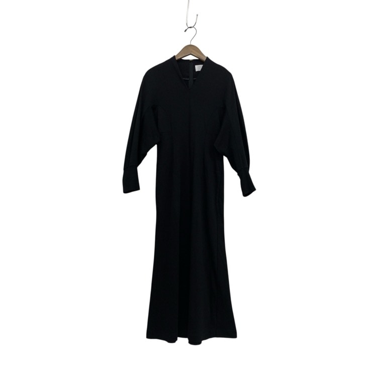 Mame Kurogouchi マメクロゴウチ V-Neck Classic Cotton Dress クラシック ワンピース ブラック 2 MM22PF-JS737